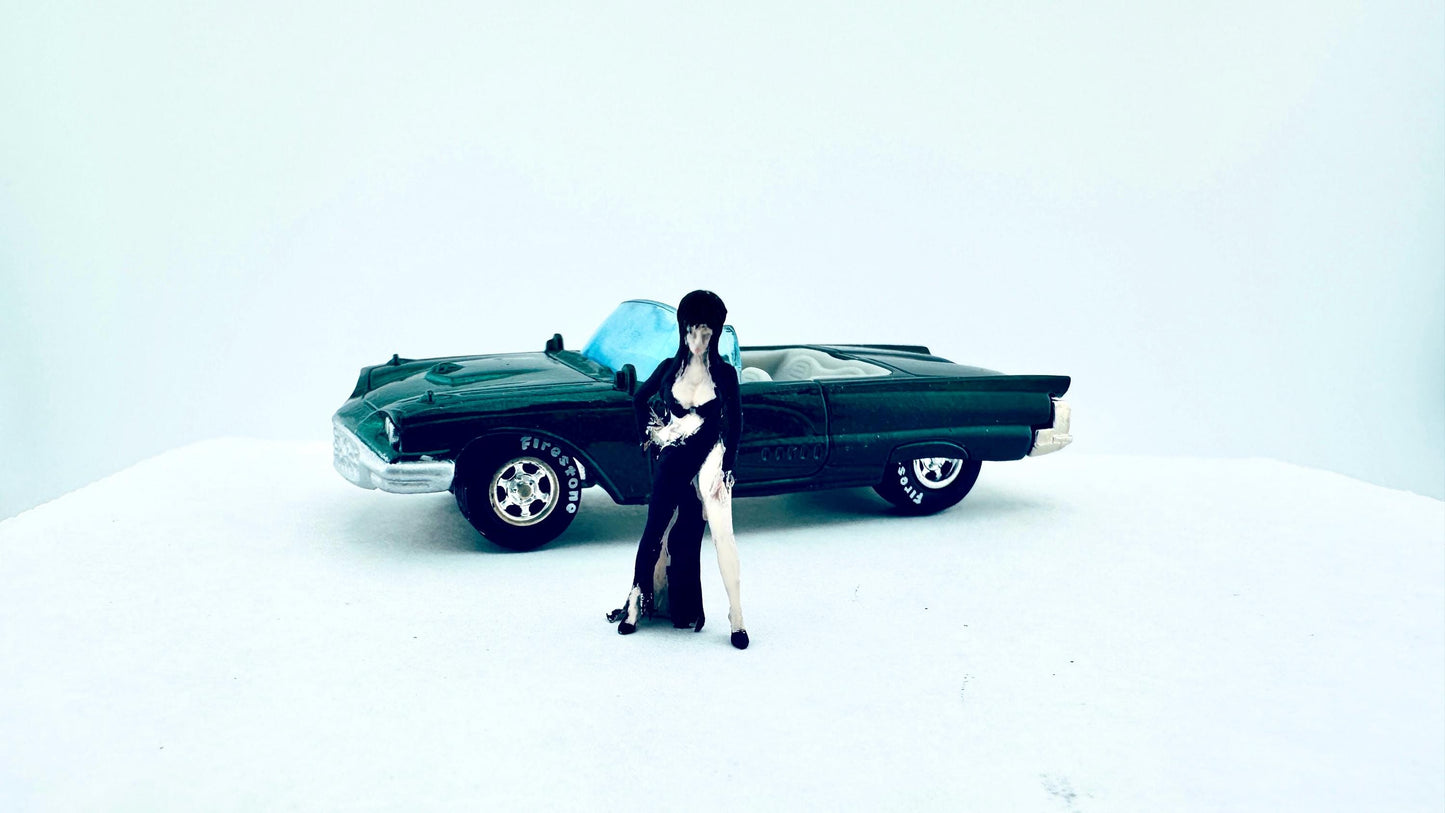 1/64 Elvira 3d printed for Macabre car by Johnny Lighting (car not included)