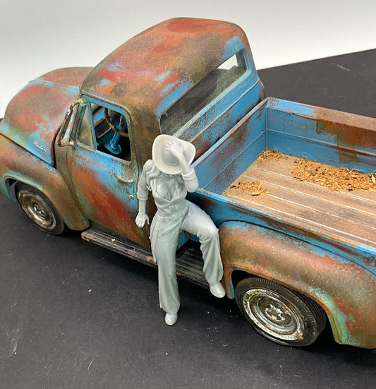 cathy cowgirl for model car diorama 3d printed