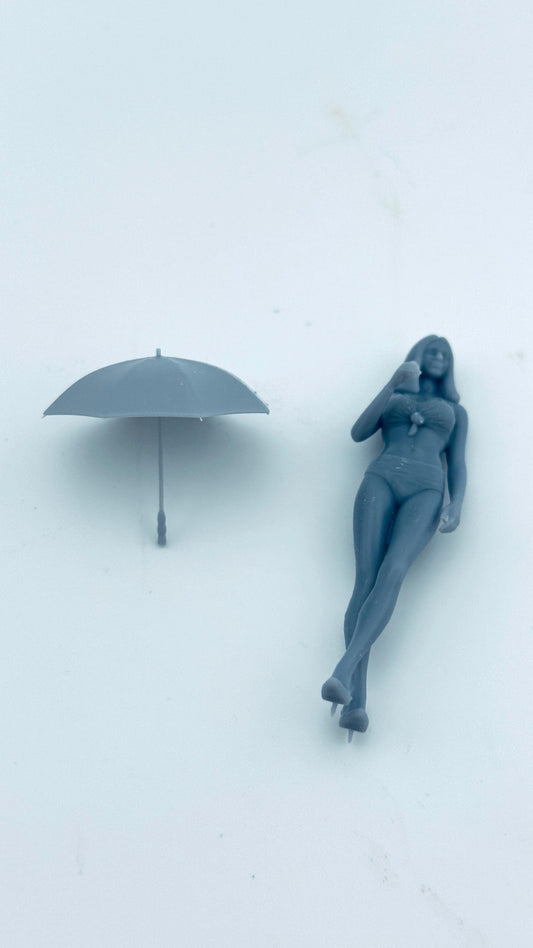 Umbrella Holding Pit Girl 3d printed