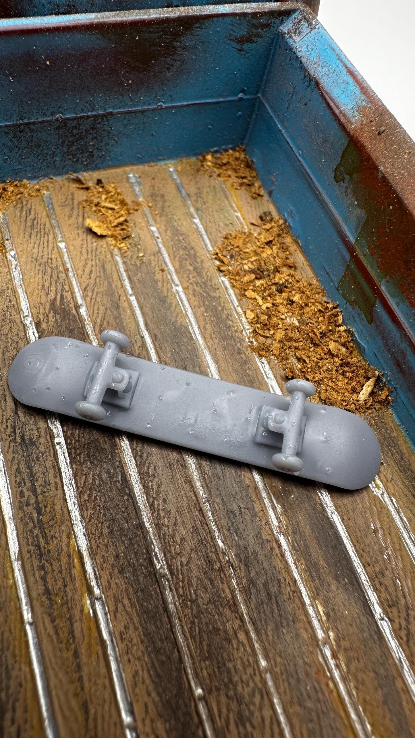 1/25 scale surf and turf special. Two surfboards and one skateboard. 3-D printed.