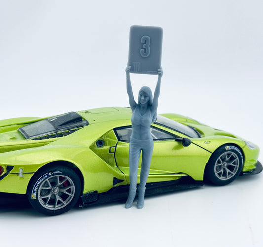 Pit Girl Holding sign