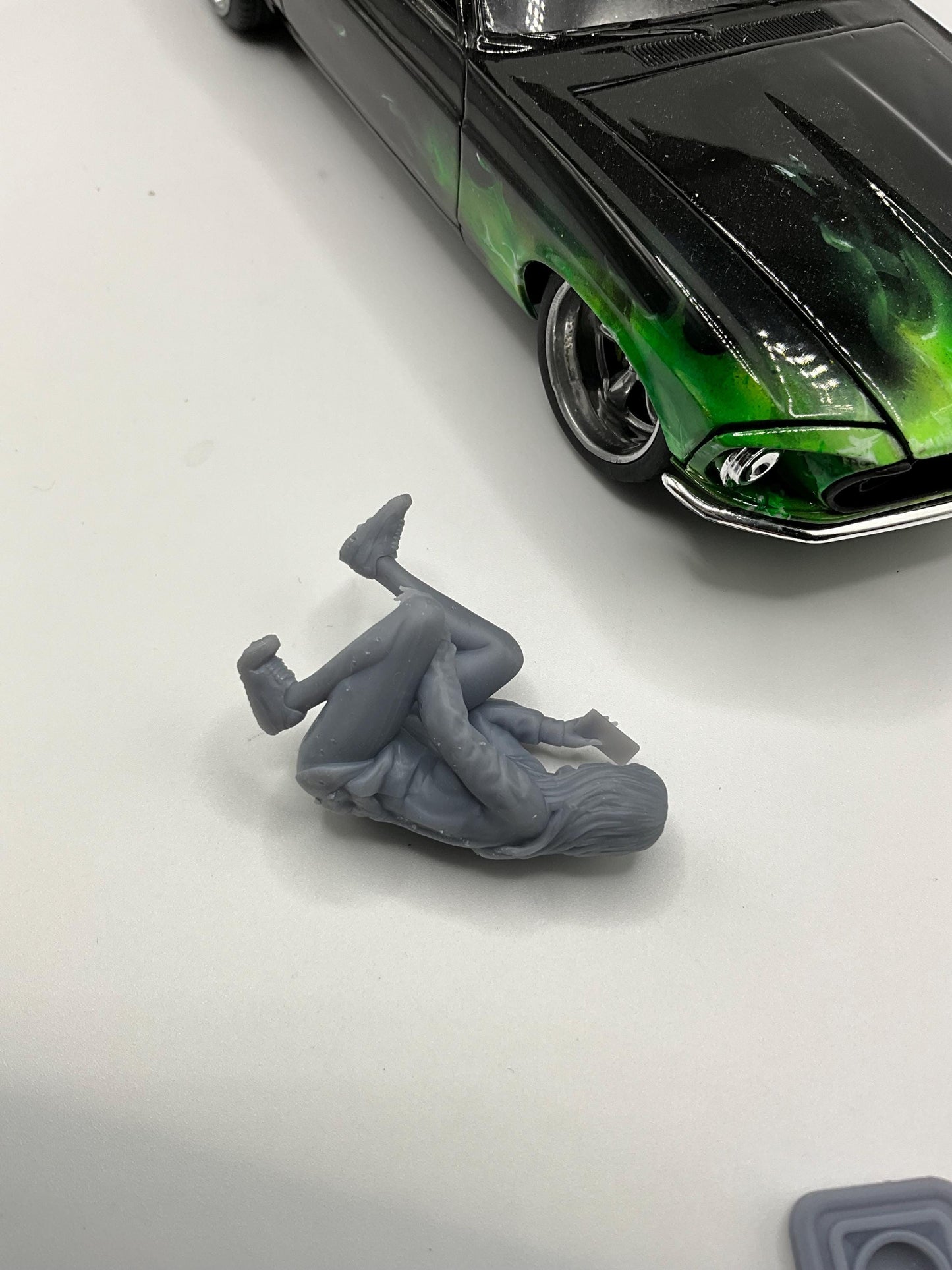 Kneeling selfie girl