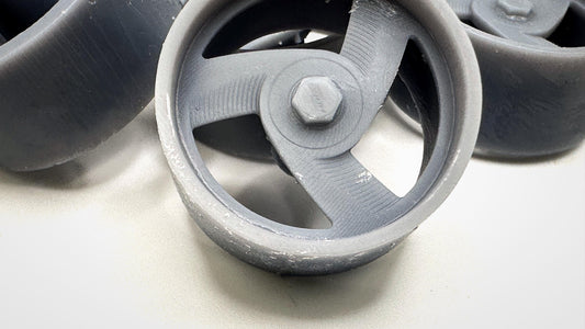 3d printed "Boyd's Tri-Fan" Wheels and tires scale model