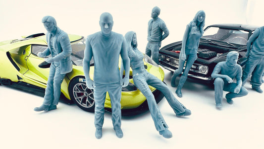 set of 10 F&F characters 3d printed