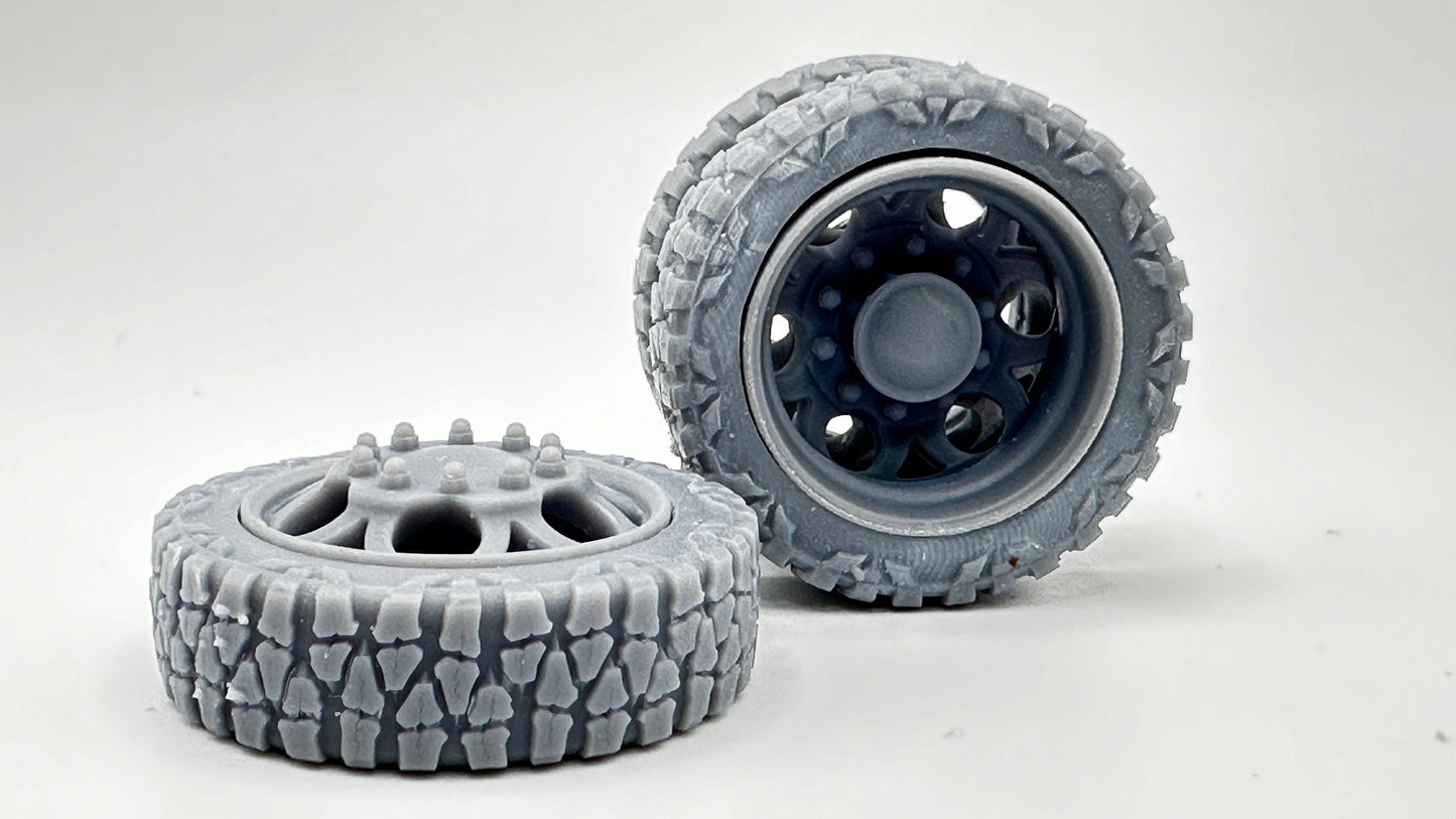 semi dually wheels and tires for pickup 1/25