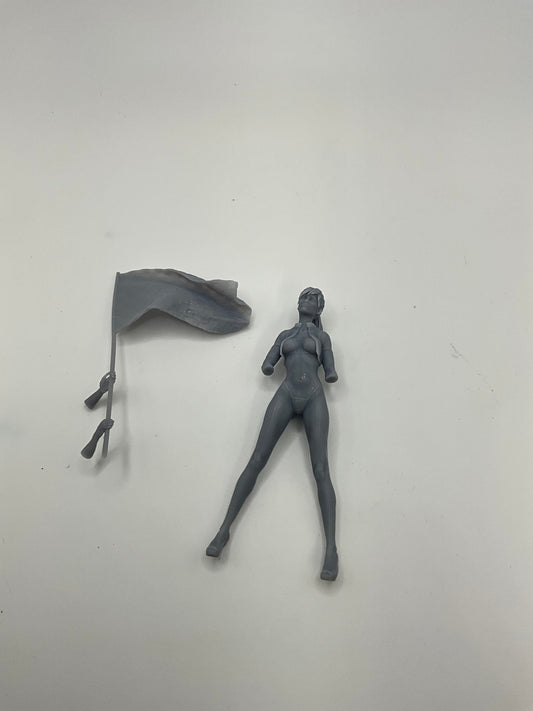 Checkered flag girl 1/25 scale 3-D printed