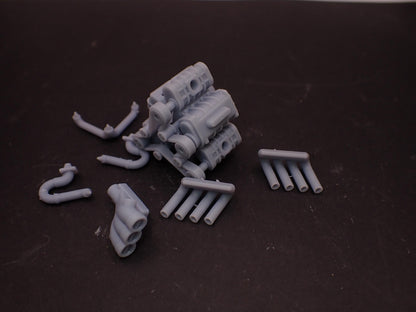 Triple Supercharged Engine 1/24 1/25 3D Printed