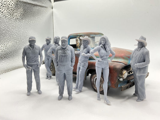 Dukes of Hazard cast 1/25 scale 3d printed