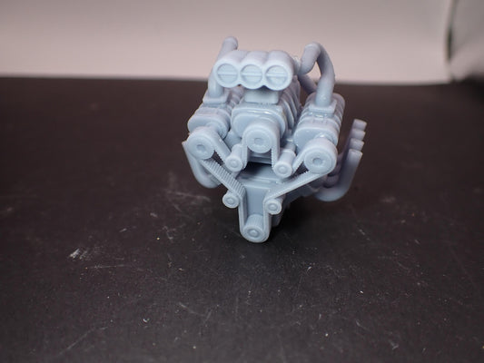 Triple Supercharged Engine 1/24 1/25 3D Printed
