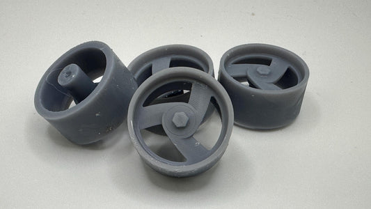 3d printed "Boyd's Tri-Fan" Wheels and tires scale model