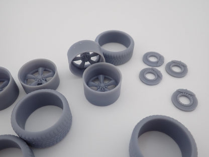 Torq Thrust Wheels and Tires 2 variations 1/24 1/25