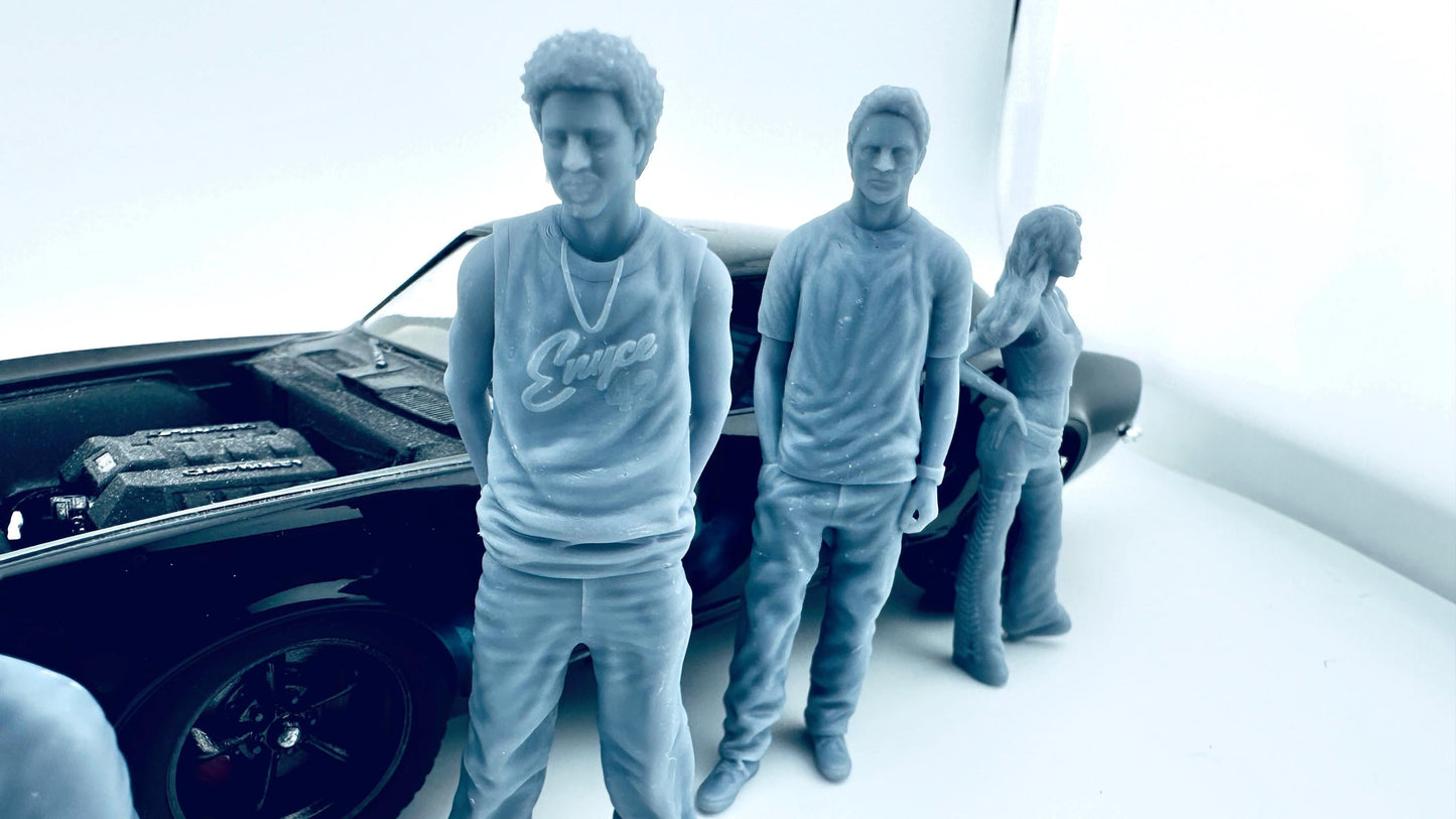 set of 10 F&F characters 3d printed