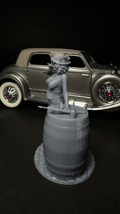 Whiskey, barrel, gangster, girl