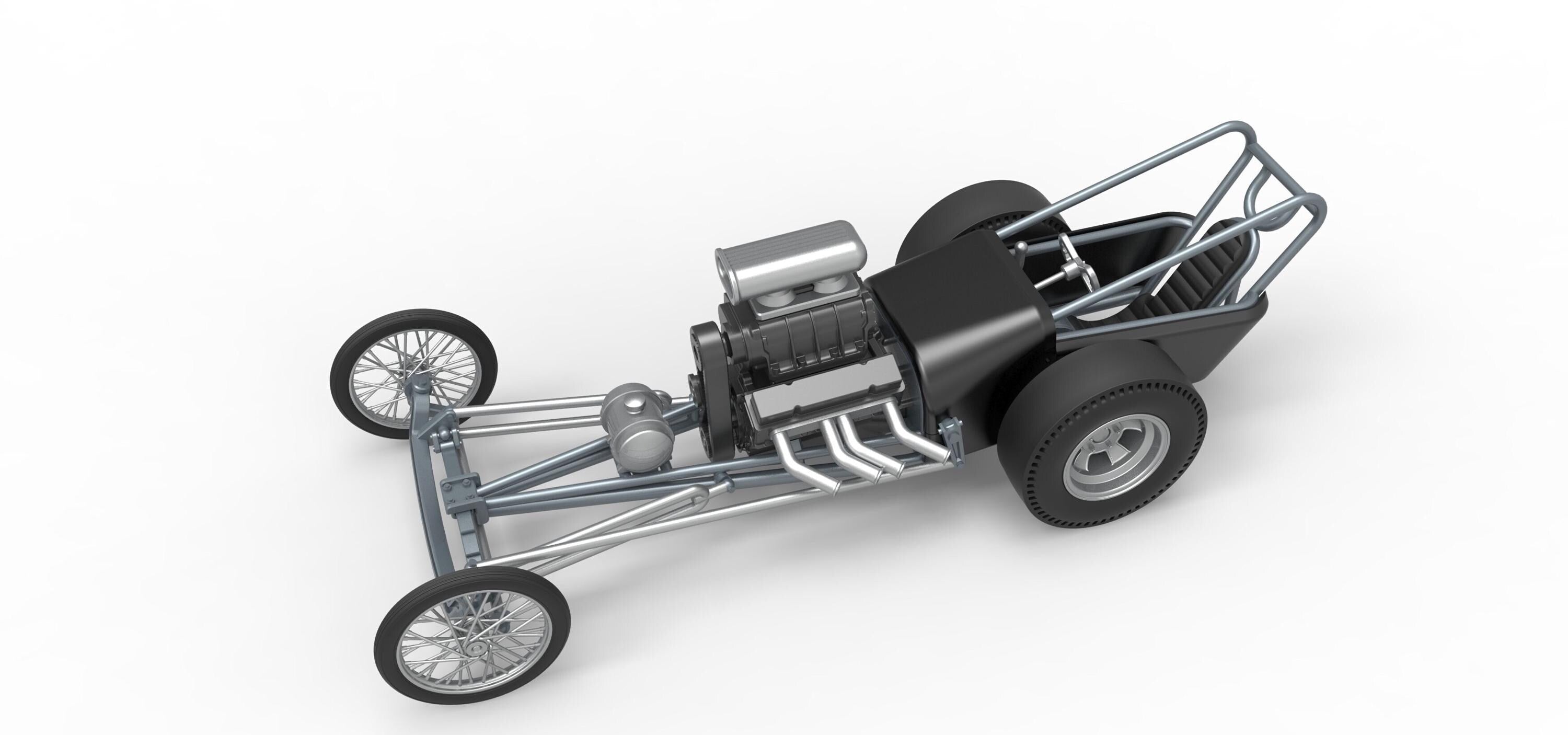 1/24 1/25 Scale Resin Model Car Kit - Supercharged V-12 Flathead Engine (Unpainted)