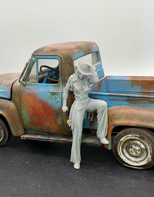 cathy cowgirl for model car diorama 3d printed