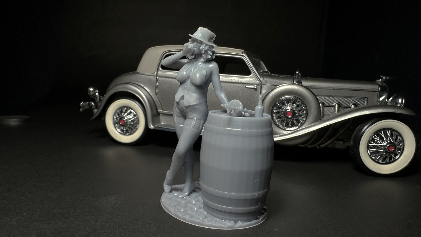 Whiskey, barrel, gangster, girl