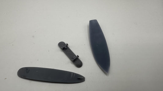 1/25 scale surf and turf special. Two surfboards and one skateboard. 3-D printed.