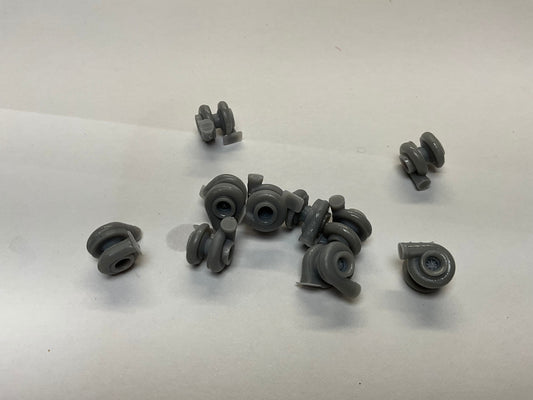 10 resin 3-D printed turbos 1:25 scale