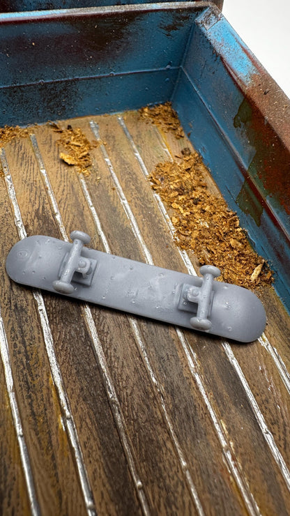 1/25 scale surf and turf special. Two surfboards and one skateboard. 3-D printed.