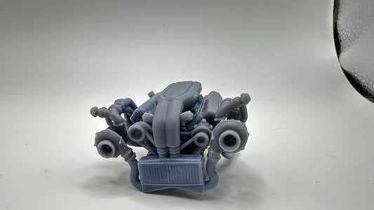 1/25 scale, 572 TWIN TURBO complete engine 3dPrint