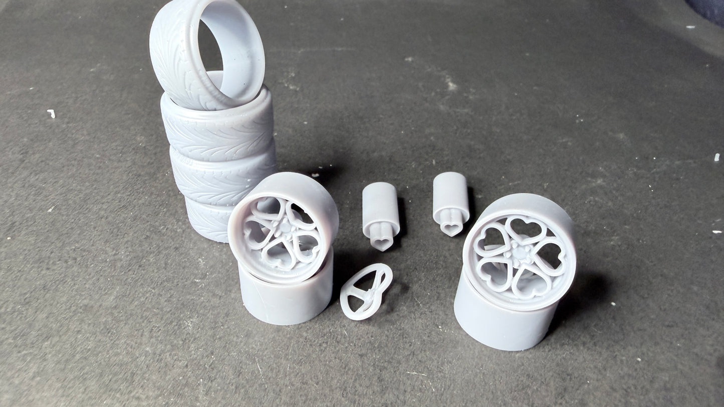Heart Wheels, exhaust tips and steering wheel