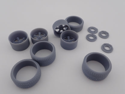 Torq Thrust Wheels and Tires 2 variations 1/24 1/25