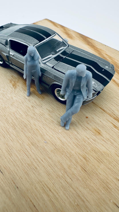 1:64 GoneNsixty Figurines NIC and Angelina for diorama 3d printed