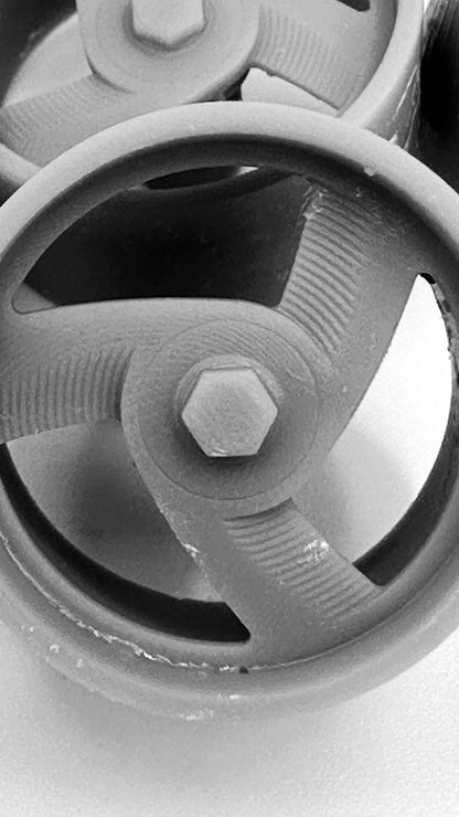 3d printed "Boyd's Tri-Fan" Wheels and tires scale model