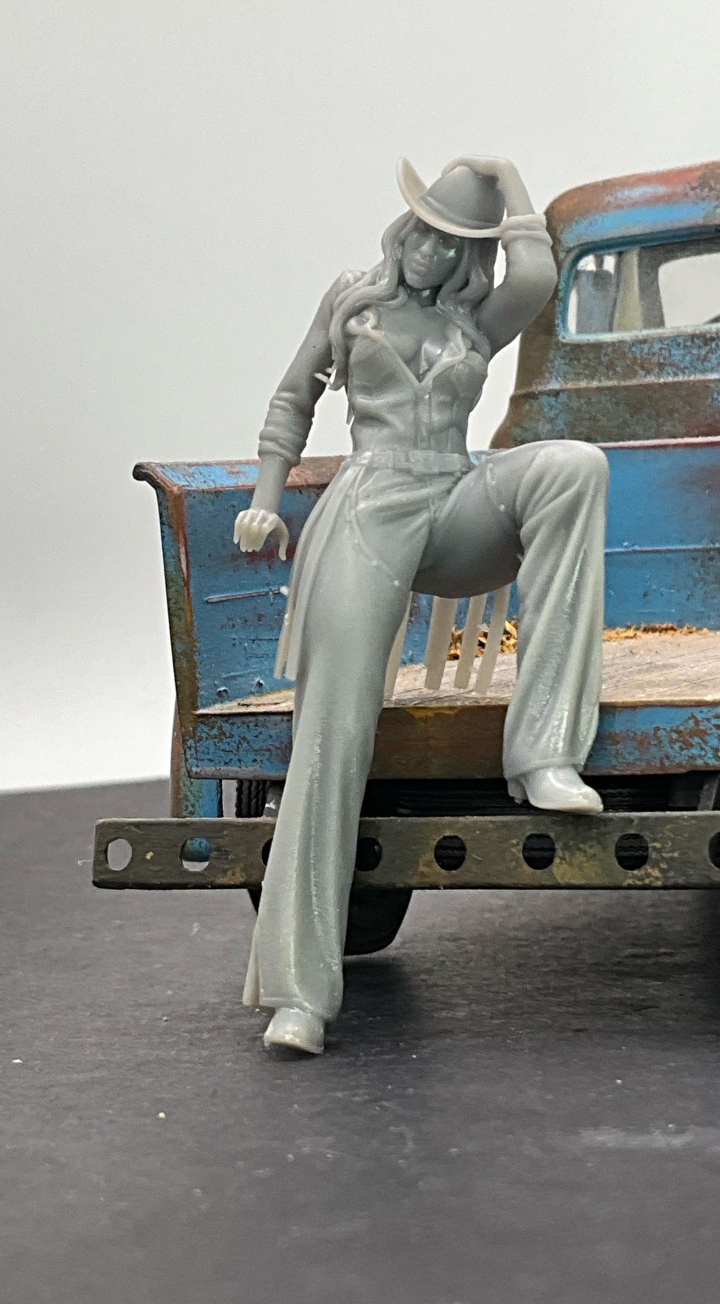 cathy cowgirl for model car diorama 3d printed