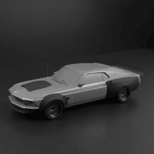 1969 Mustang body kit with Wheels and tires 3d print